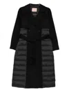 Twinset Twin-set Long Double-breasted Coat In Black