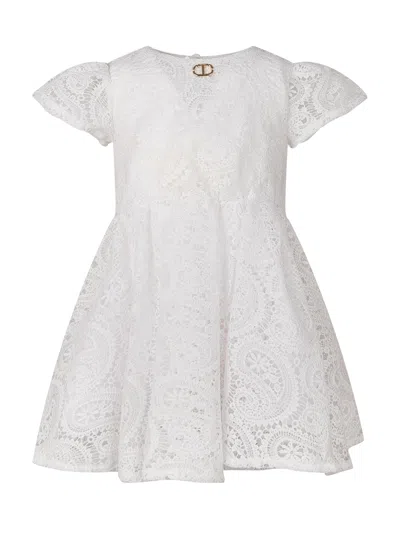 Twinset Twin-set Double Layer Dress In Ice