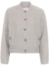 Twinset Sequinned Bomber Jacket In Gray