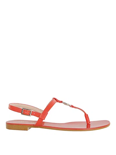 Twinset Double Strap Sandals In Orange