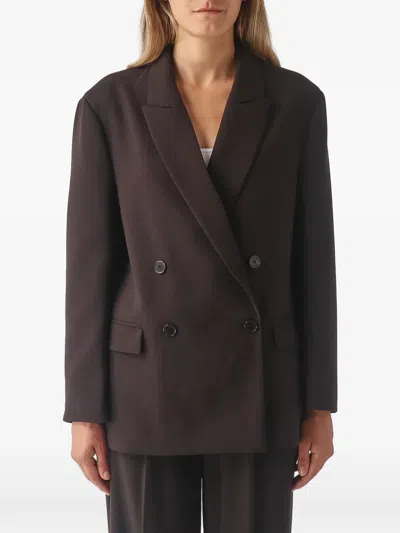 Twinset Double-breasted Blazer In Brown