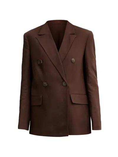 Twinset Double-breasted Blazer In Brown