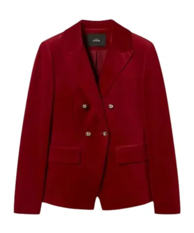 Twinset Double-breasted Blazer In Red