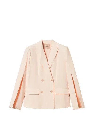 Twinset Double-breasted Suit Jacket In Brown