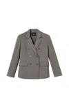 Twinset Double-breasted Flannel Jacket In Gray