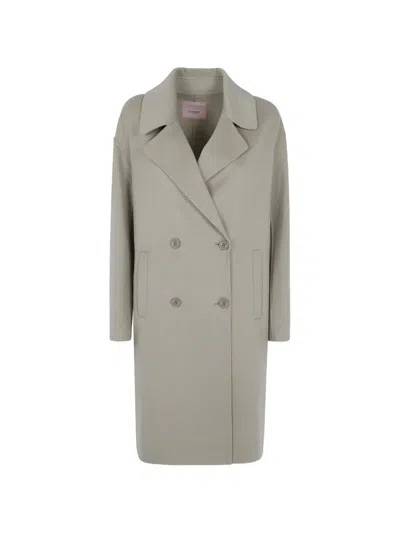 Twinset Double-breasted Notched-lapels Coat In Multi