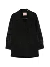 Twinset Double-breasted Panelled Jacket In Black