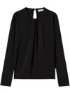 Twinset Drape-detailing Jersey Blouse In Black