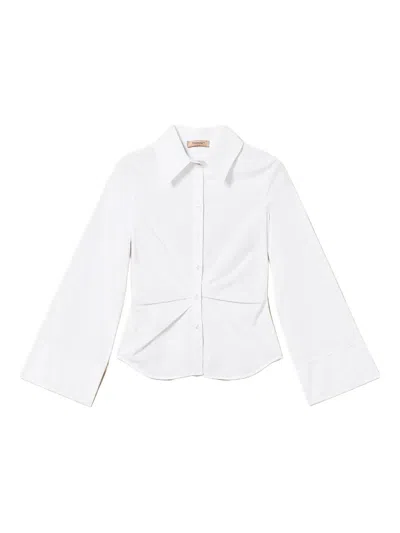 Twinset Draped Button-down Shirt In White