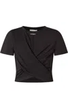 Twinset Twin-set Draped Front T-shirt In Nero