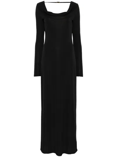 Twinset Draped Maxi Dress In Black