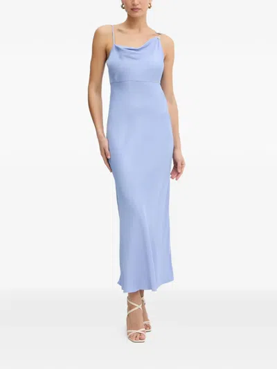 Twinset Draped Midi Dress In Blue