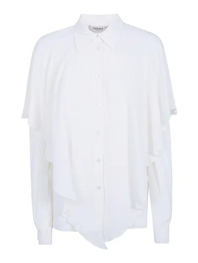 Twinset Draped Shirt In White
