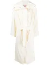 Twinset Drawstring Duster Coat In Weiss