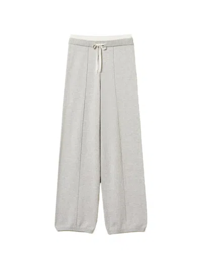 Twinset Drawstring Knit Trousers In Gray