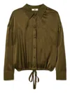 Twinset Drawstring Shirt In Burgundy