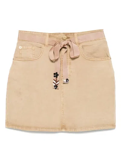 Twinset Drawstring Skirt In Neutral
