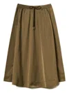 Twinset Drawstring-waist Midi Skirt In Green