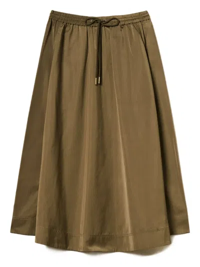 Twinset Drawstring-waist Midi Skirt In Green