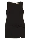 Twinset Twin-set Fitted Black Dress With Bow Detail In Brown