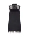 Twinset Lace-detail Sleeveless Mini Dress In Black
