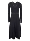 Twinset Twin-set Long Sleeve Dress With Belt In Blue