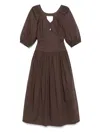 Twinset Twin-set Coffee Cotton Blend Dresses In Brown
