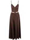 Twinset Twin-set Coffee Cotton Blend Dresses In Brown