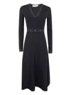Twinset Twin-set Long Sleeve Dress With Belt In Black