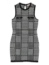 Twinset Black And White Viscose Dress In Multi
