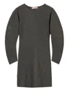 Twinset Robe Courte En Maille Avec Reliefs In Gray