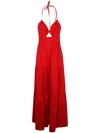 Twinset Twin-set Hibiscus Red Cotton Dresses In Red