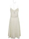 Twinset Embroidered-detail Dress In Ivory