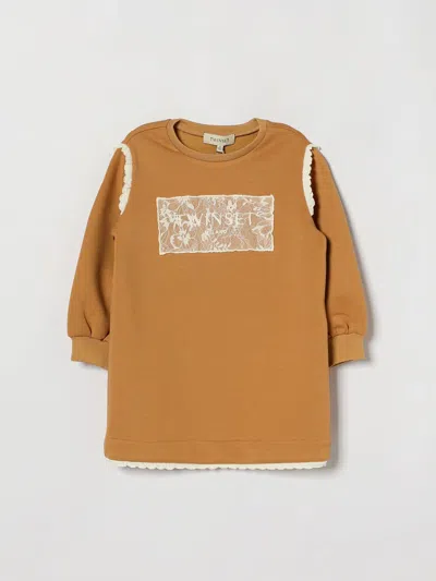 Twinset Dress Kids Color Biscuit In Orange