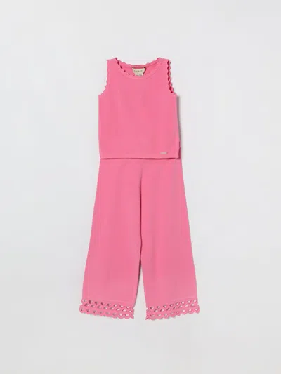 Twinset Kids' ドレス  ボーイ カラー ピンク In Purple