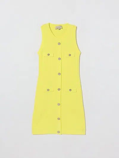 Twinset Kids' ドレス  ボーイ カラー ライム In Yellow