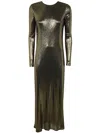 Twinset Dress In Laminated Gold Black