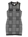 Twinset Black And White Viscose Dress In Multi
