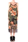 Twinset Woman Mini Dress Military Green Size 6 Viscose, Polyamide In Multicolor