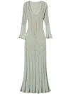 Twinset Green Midi Dress With Lace Lurex-effect In Ninfa Light Lurex