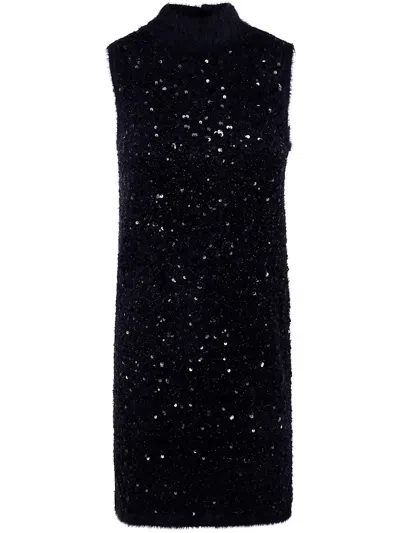 Twinset Dress Sleeveless Turtleneck Mini Dress In Black