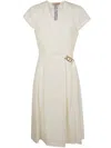 Twinset Buckle-detail Wrap Dress In Snow