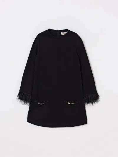 Twinset Kids Midi Dress With Decoration In Black