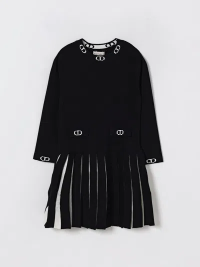Twinset Dress  Kids Color Black In Animal Print