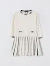Twinset Logo-print Pleated Dress In White