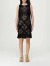 Twinset Black Cotton Mini Dress