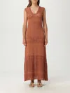 Twinset Twimset Knitted Maxi Dress In Brown