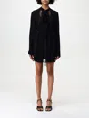 Twinset Twin-set Pussy-bow Collar Dress With Tied Waist In Black