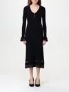 Twinset Scallop-trim Midi Dress In Black