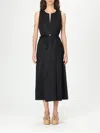 Twinset Robe Longue Sans Manches En Popeline